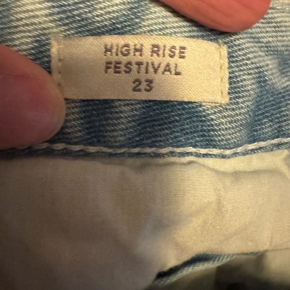 Pacific Sunwear High Rise Button Fly denim Festival Short Sz 23 - Picture 3 of 3